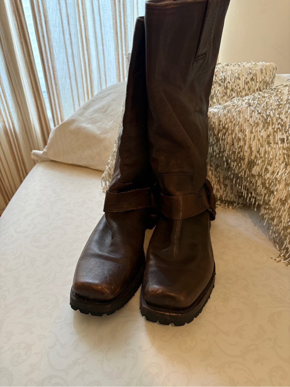 Frye Dark Brown Leather Harness Boots - Picture 12 of 12